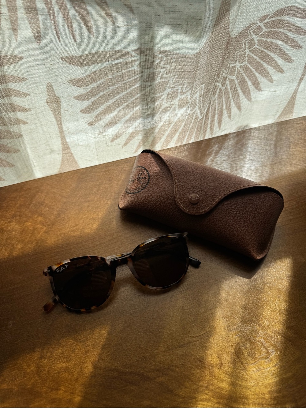 Ray-Ban Tortoise Shell Sunglasses with Brown Case